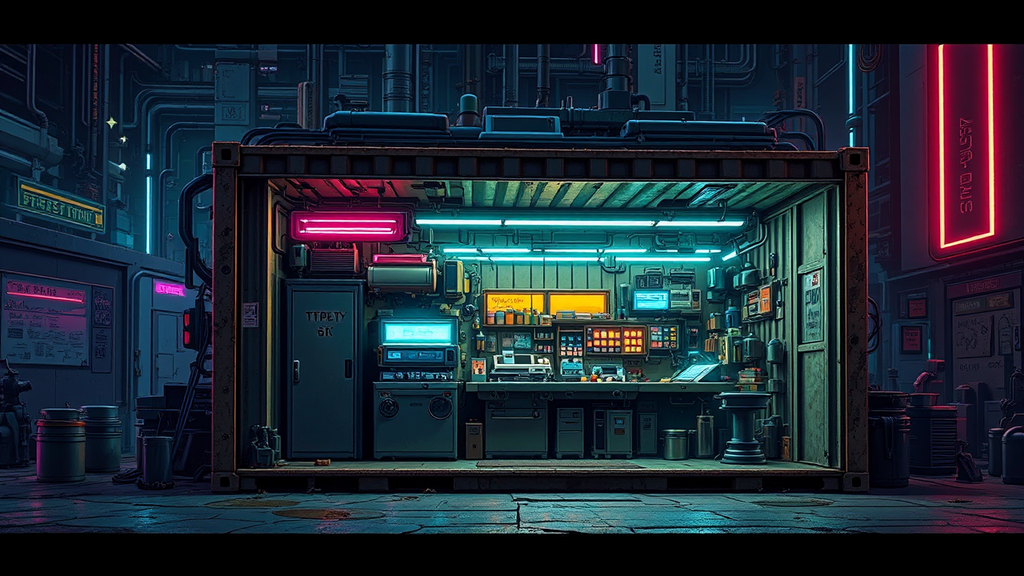 Small sci-fi machine shop.