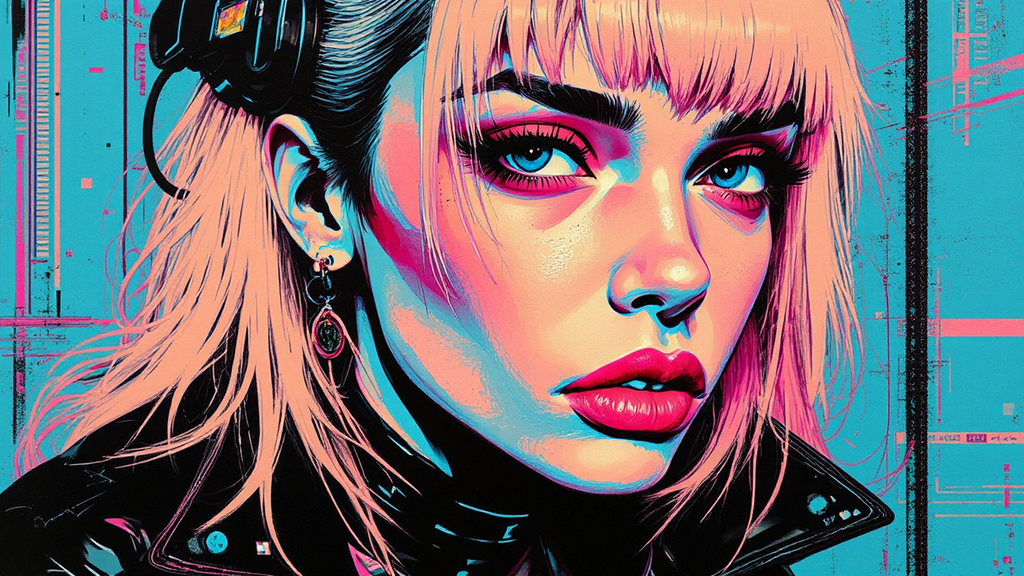 Cyberpunk pop art portrait.