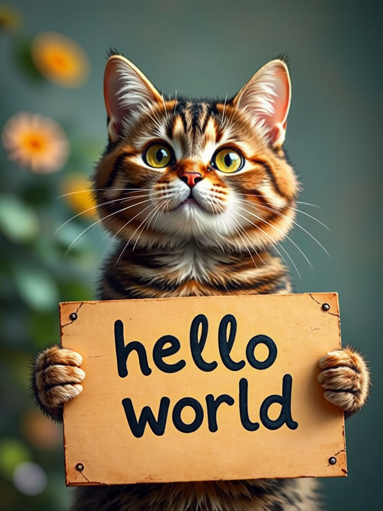 A cat holding a