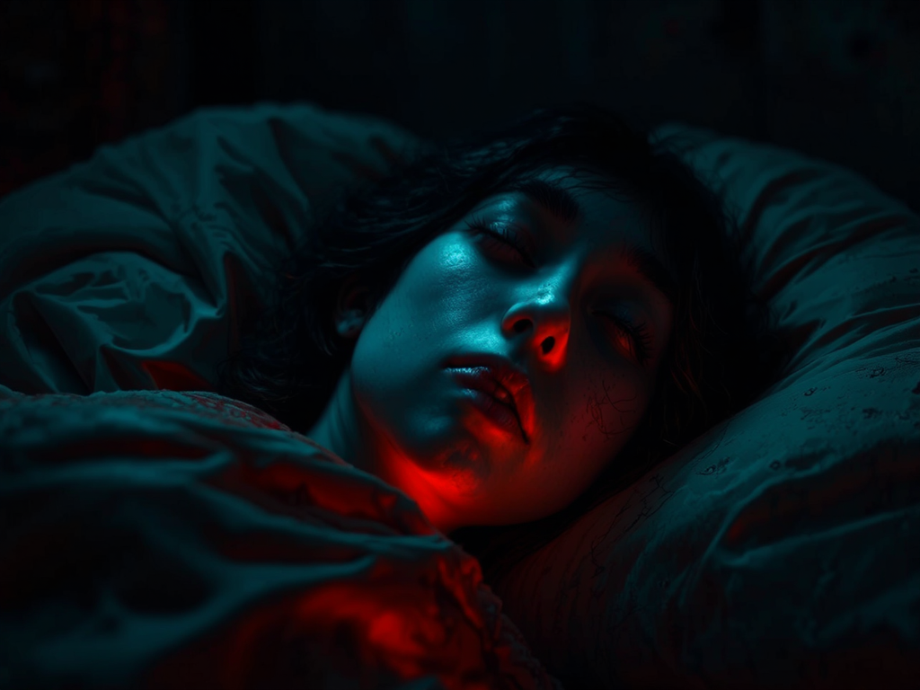 Woman can't sleep at