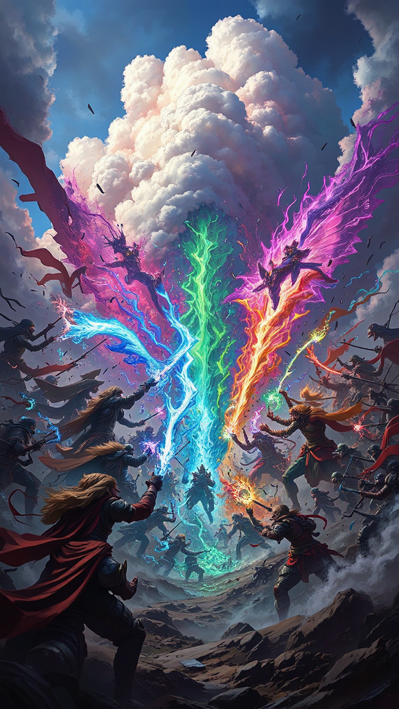 Battle between heroes in