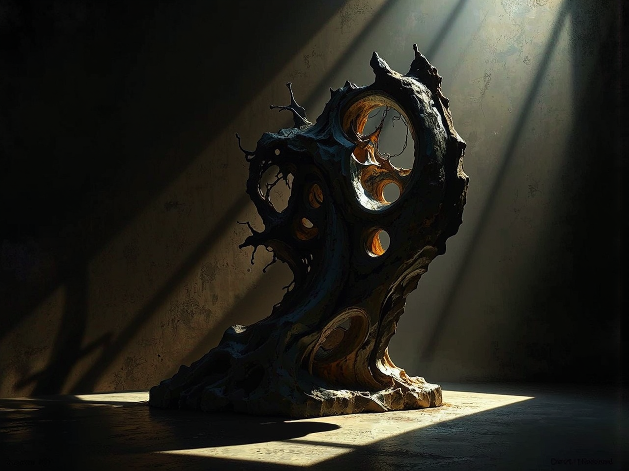 Abstract sculpture with intense