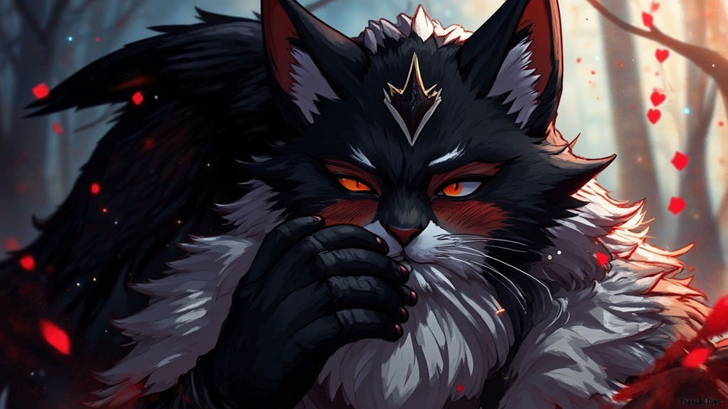 A wolf cuddles a