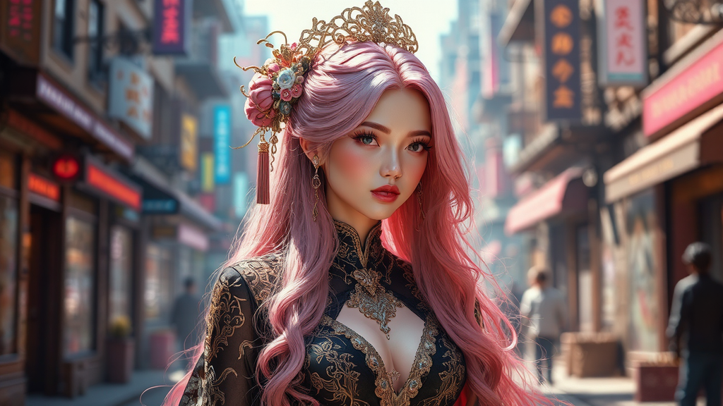 Xianxia heroine walks cyberpunk