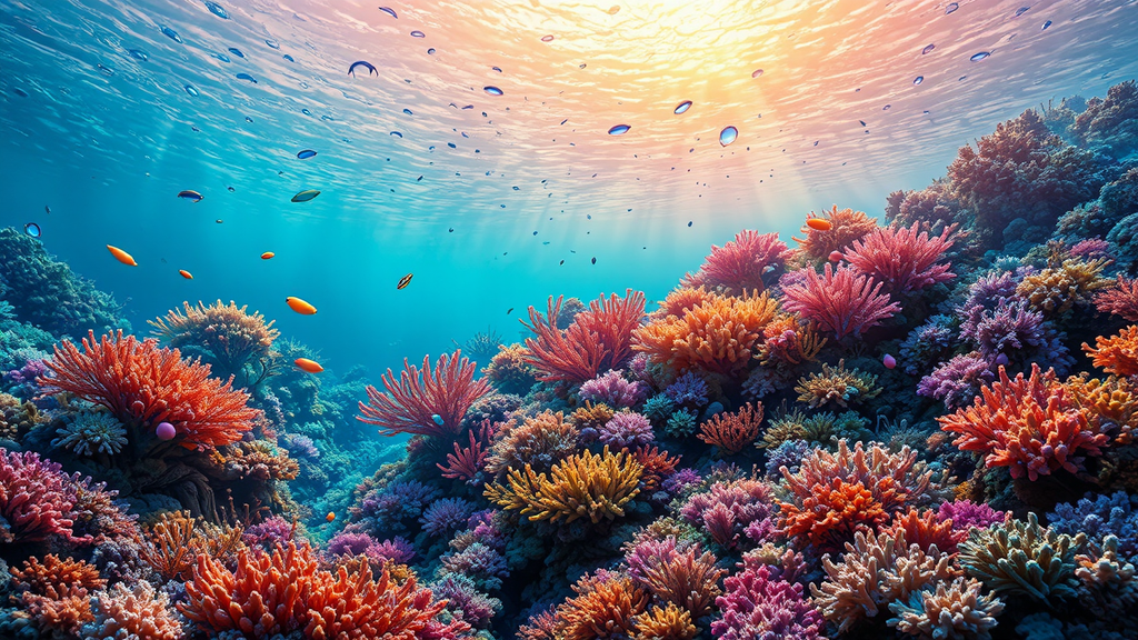 Colorful coral reef with