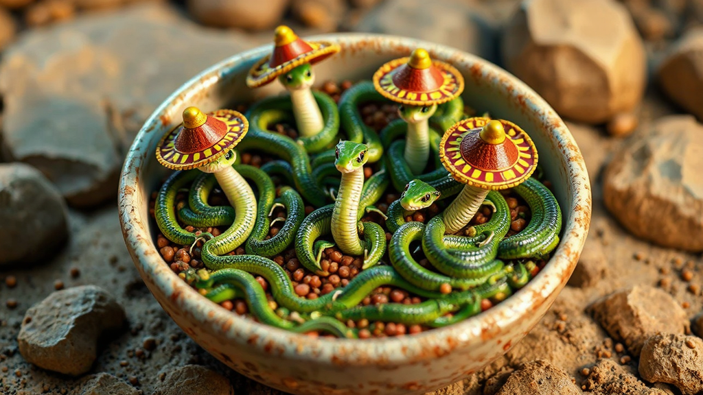 Bowls of snaked wearing
