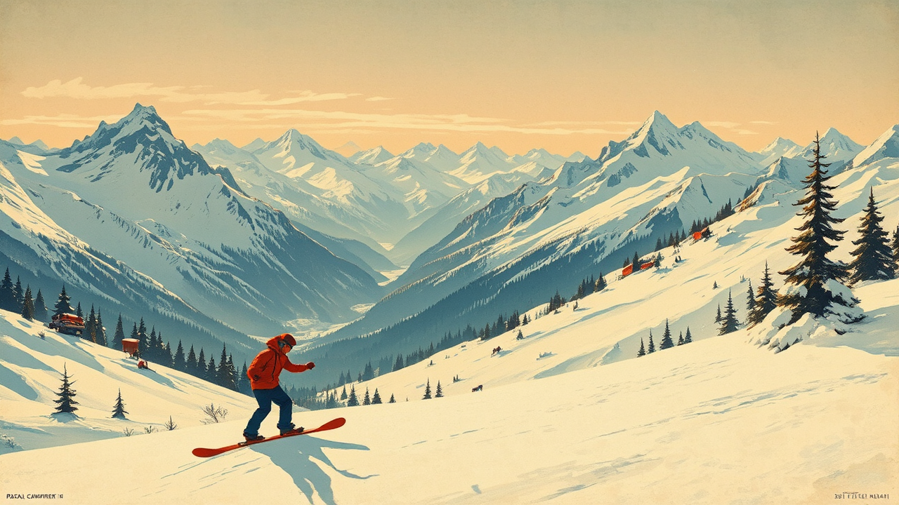 Snowboarders in the Alps