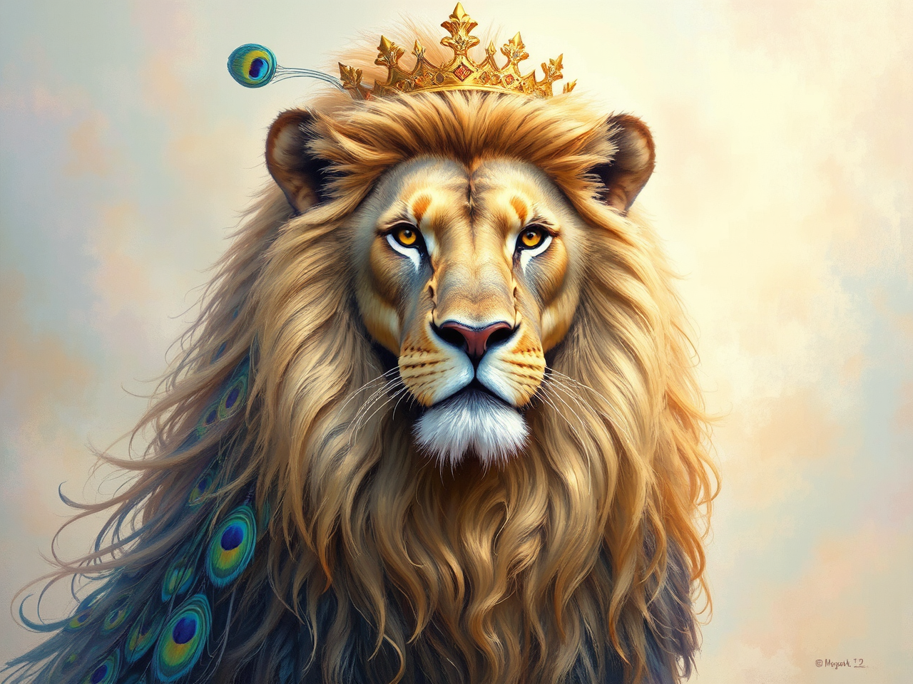 Lion with elaborate golden