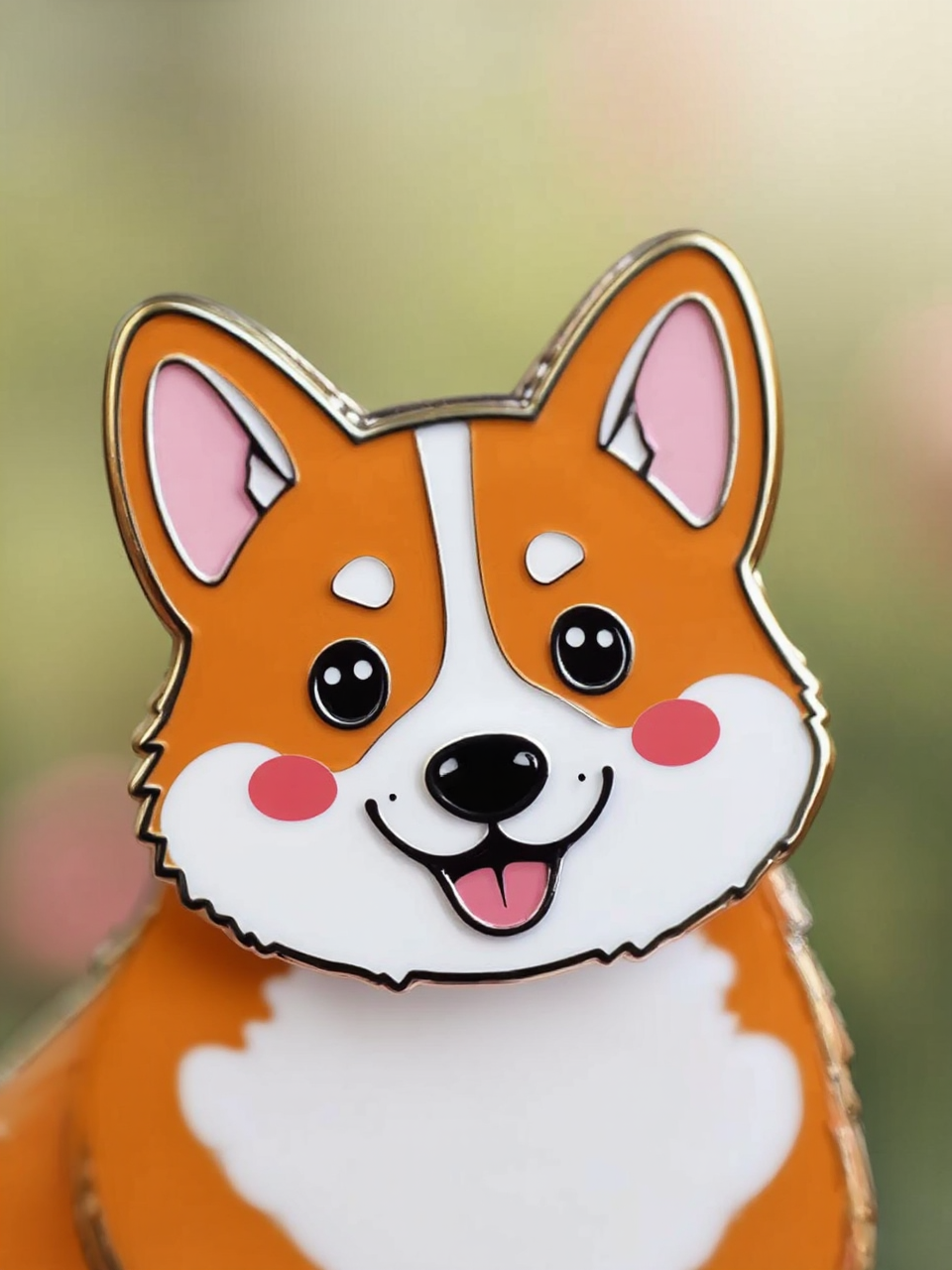 Cute cartoon corgi face