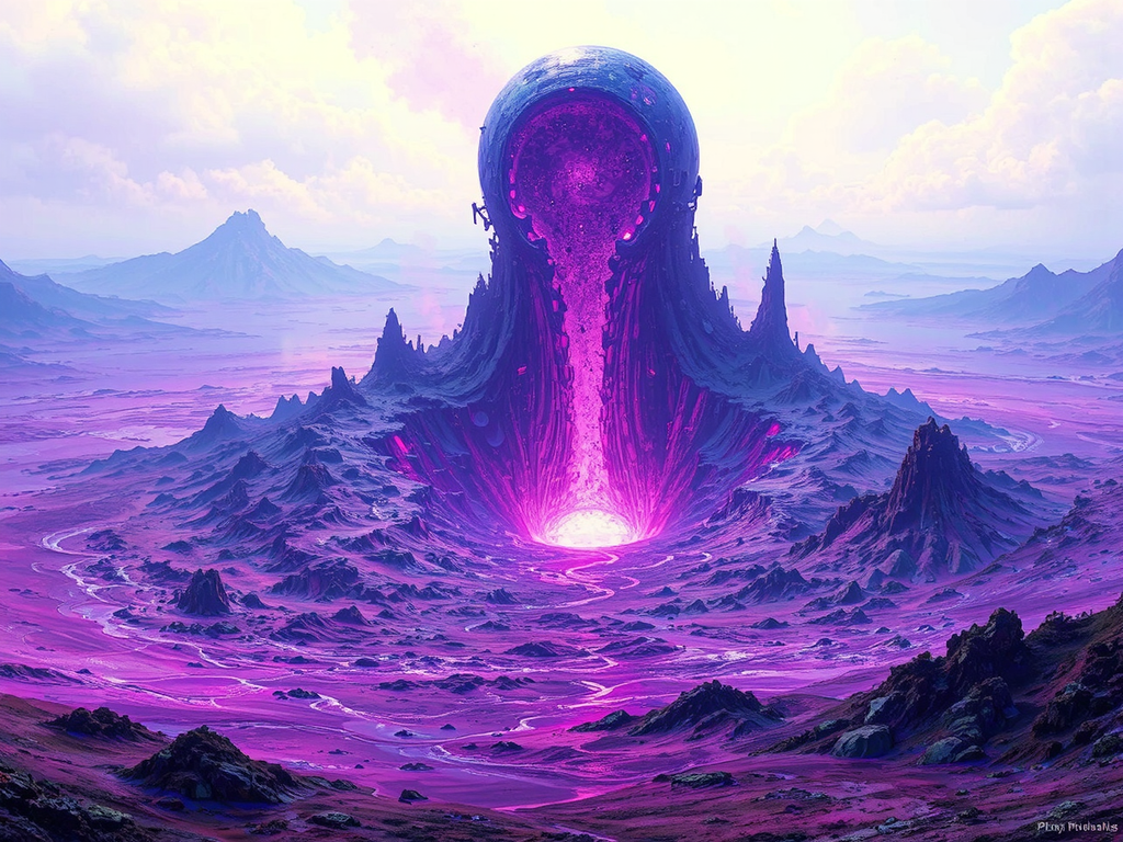 Purple ocean with an