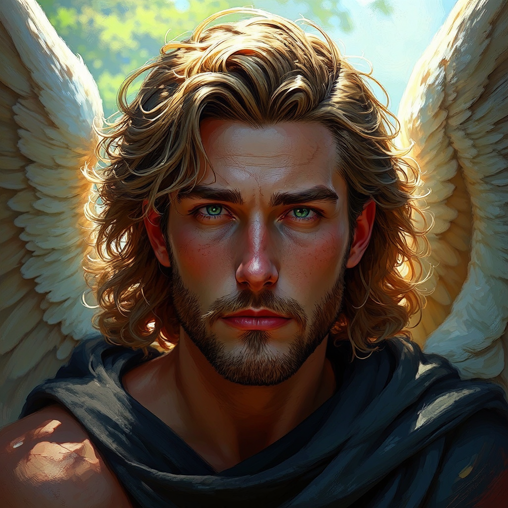 Handsome angel in high