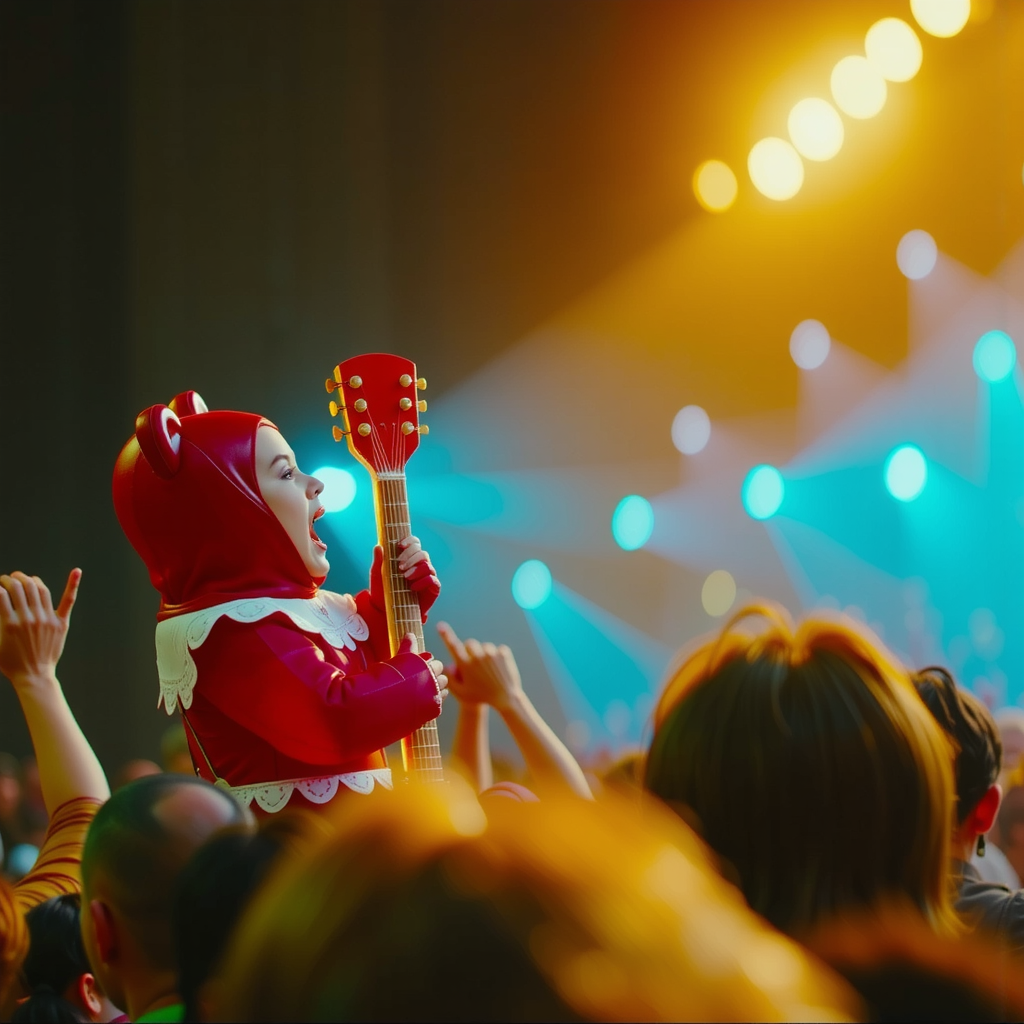 A gummy bear performs