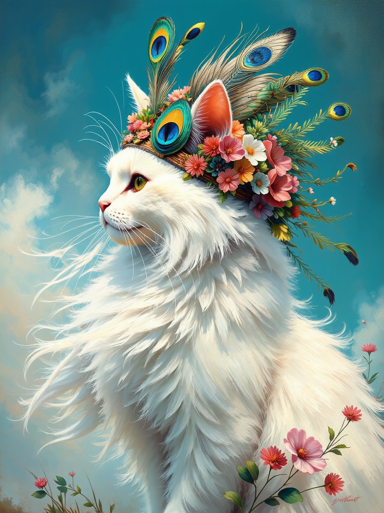 Beautiful white cat with