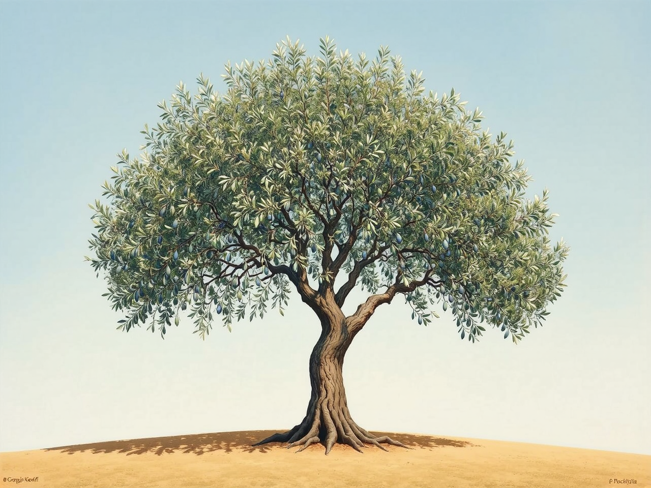Olive tree in precise