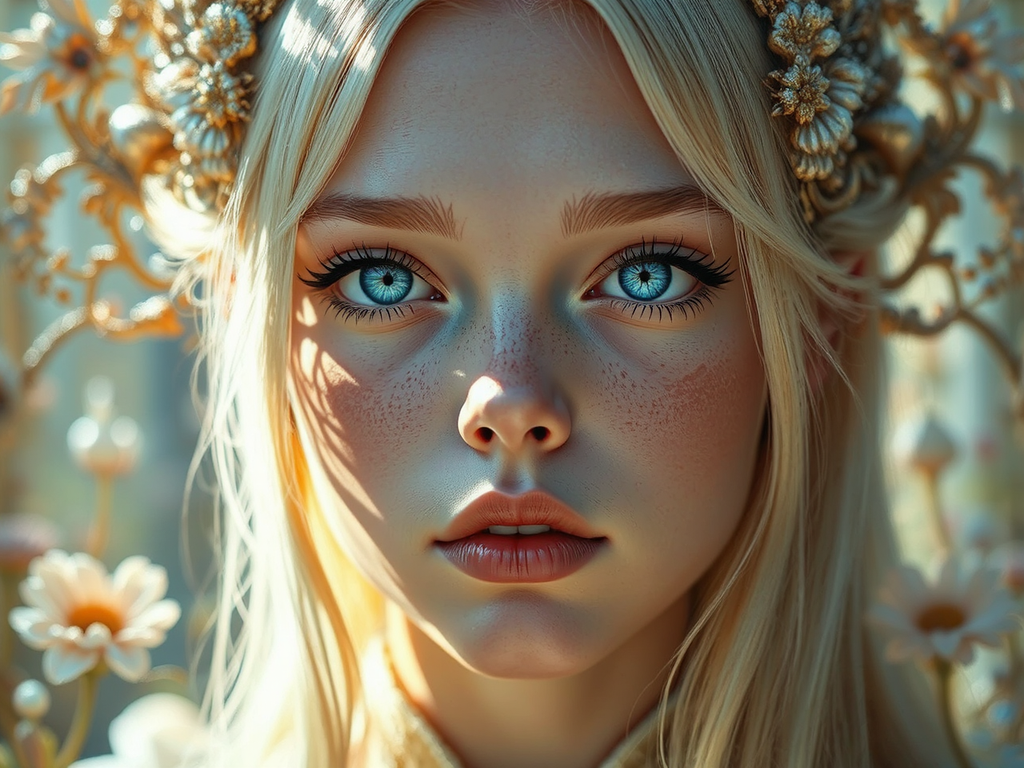 Detailed close-up portrait of