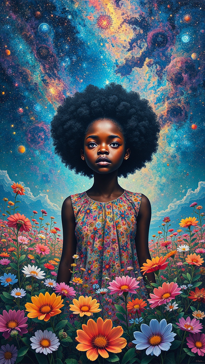 Black girl in cosmic