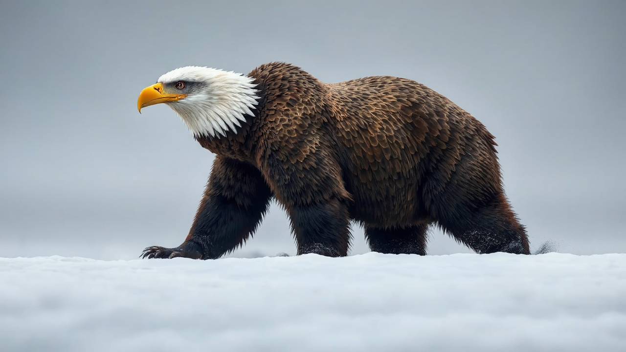 Bald eagle head on