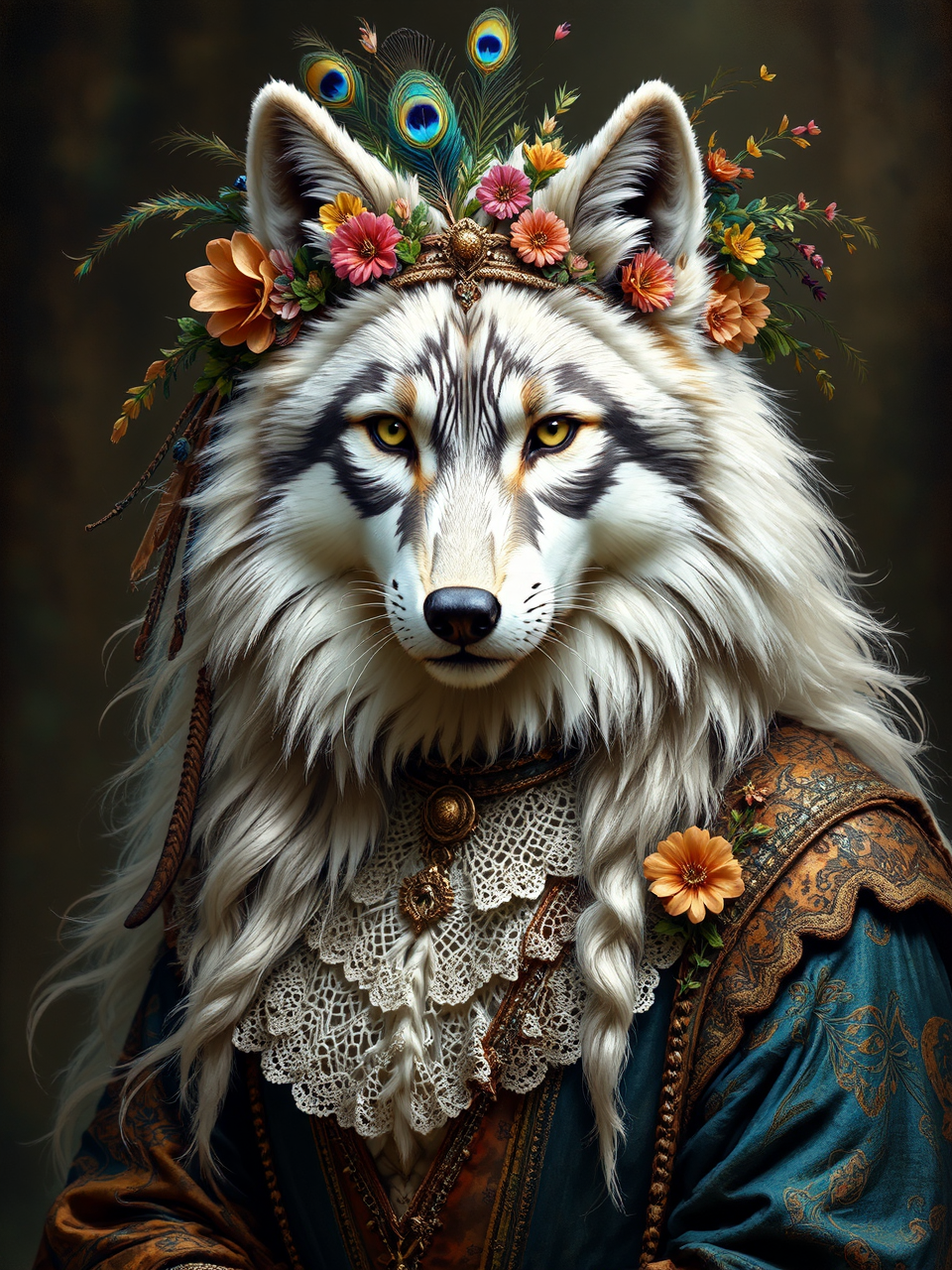 Wolf in Renaissance attire.