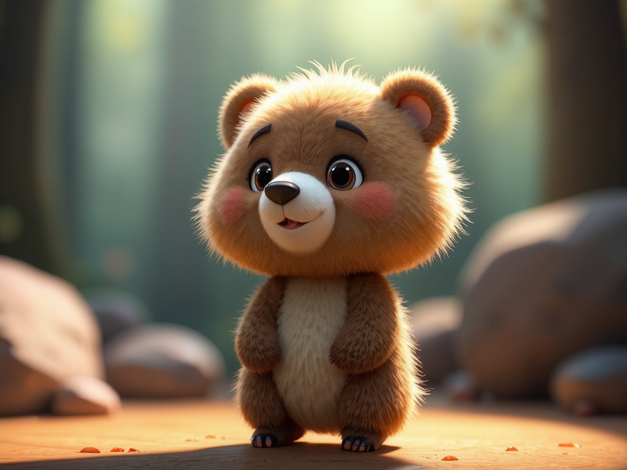 Young cute bear character
