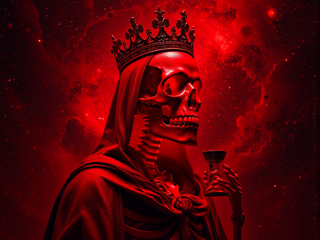 Red skeleton in a