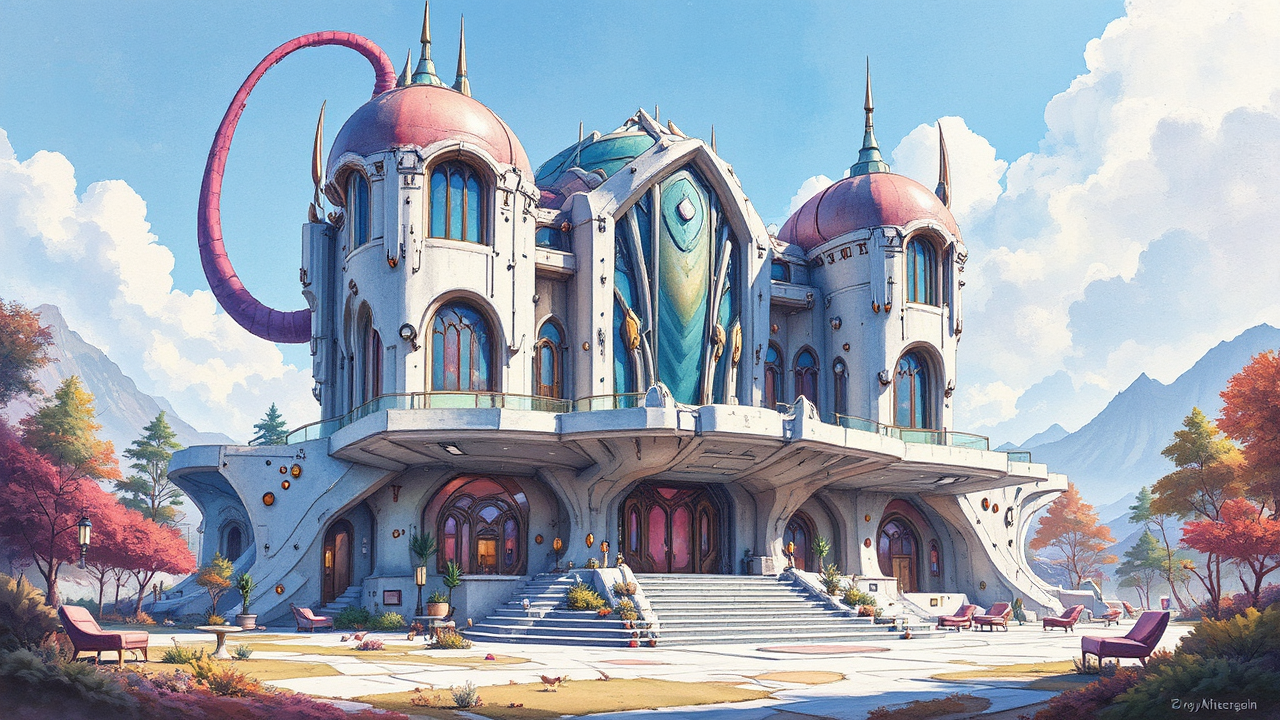 Overwatch lair in stylized
