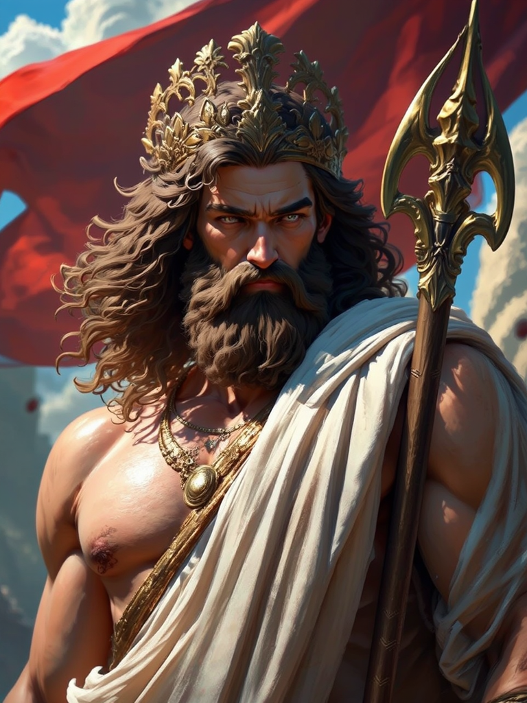 Greek god in digital