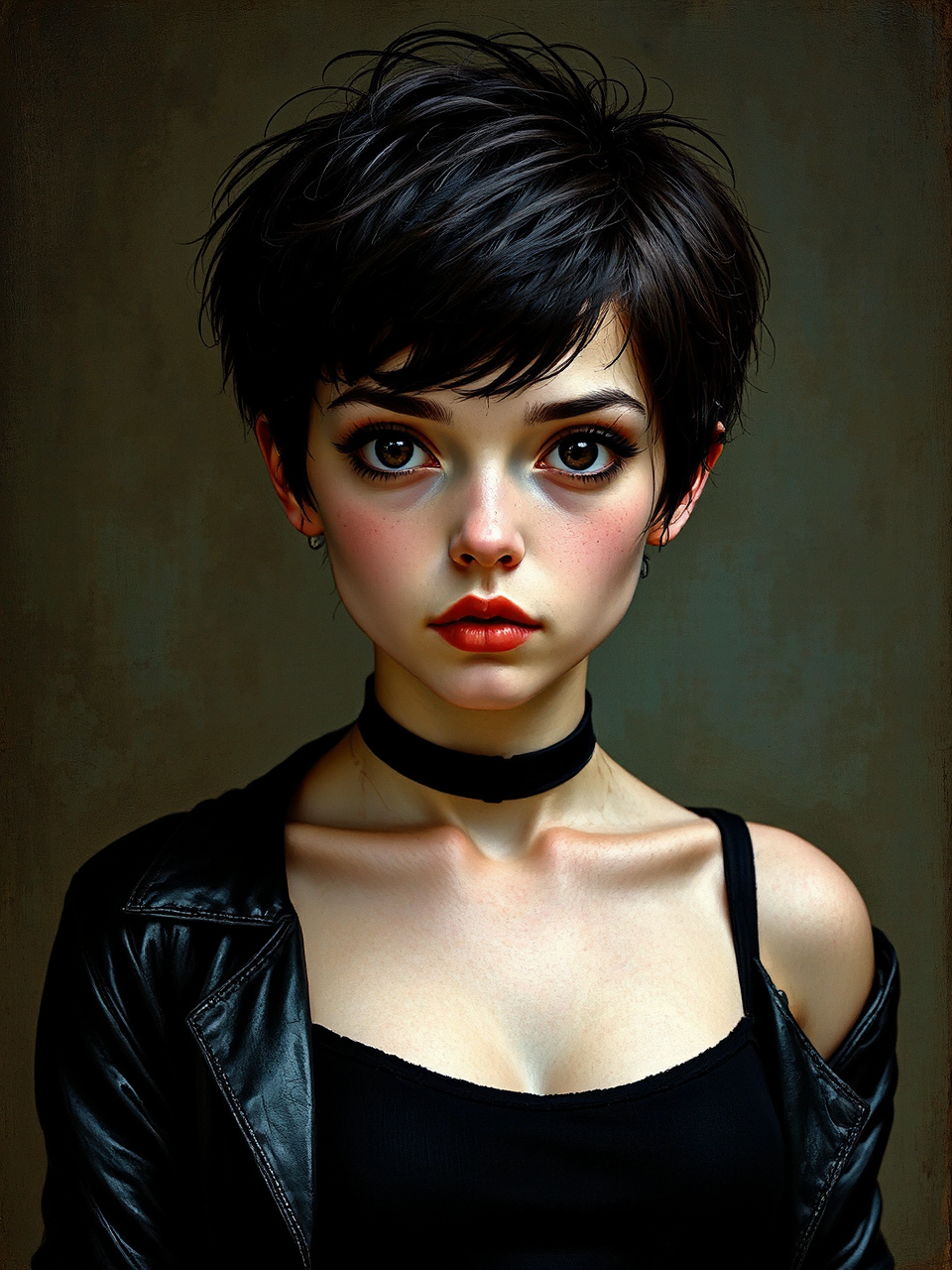 Young girl in dark