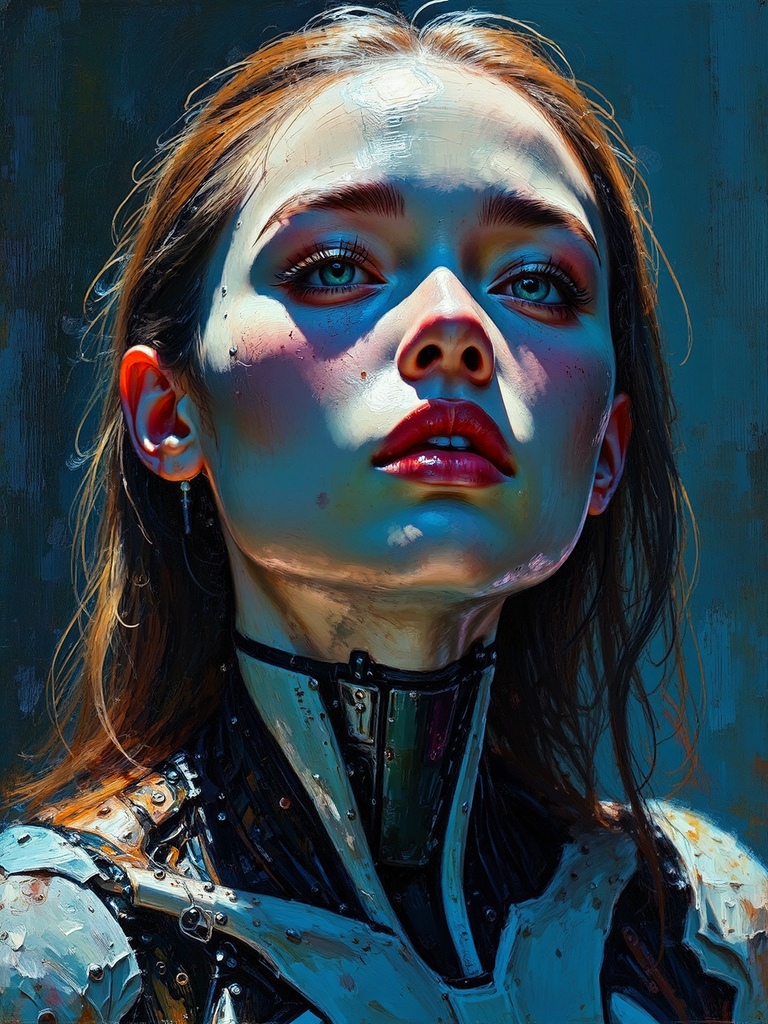 A young cyborg woman