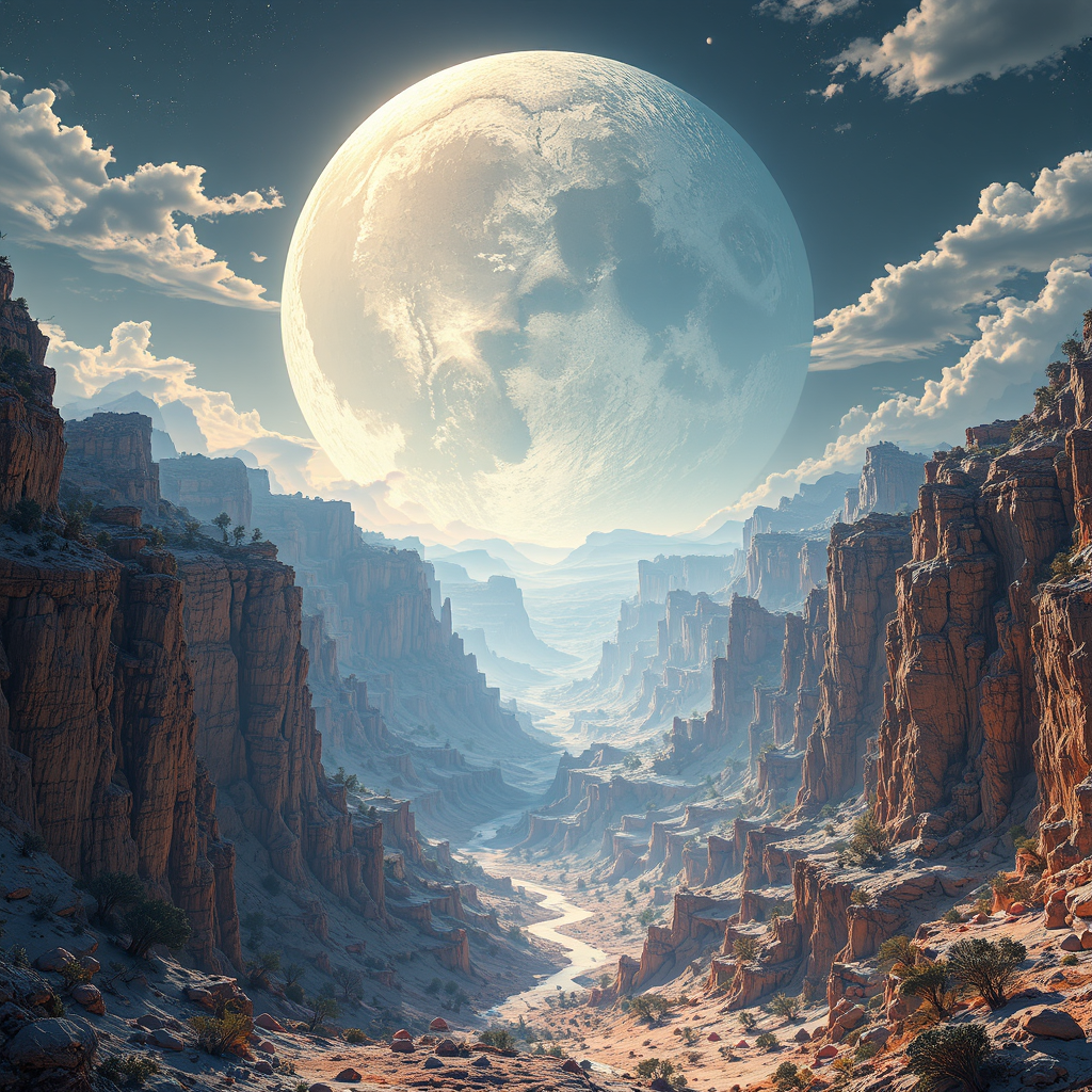 A large moon canyon