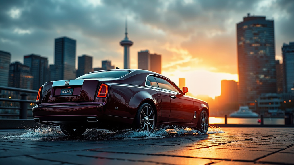 Metallic wine-colored car in