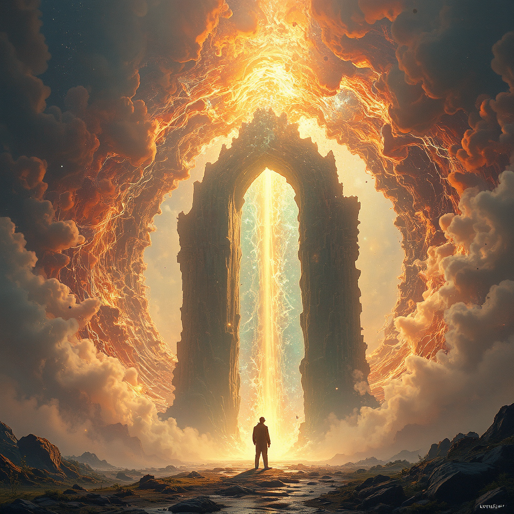 A shimmering portal with