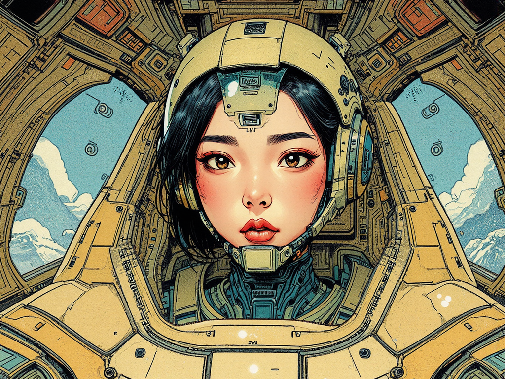 Teenage Asian android in