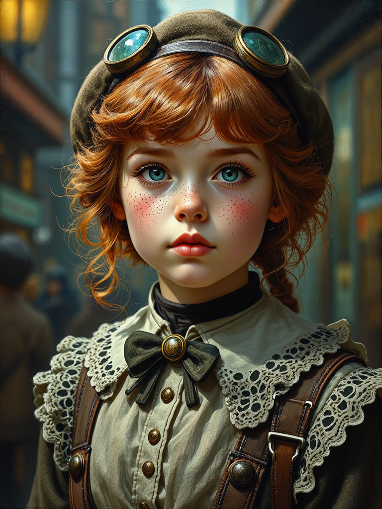 Young steampunk girl with