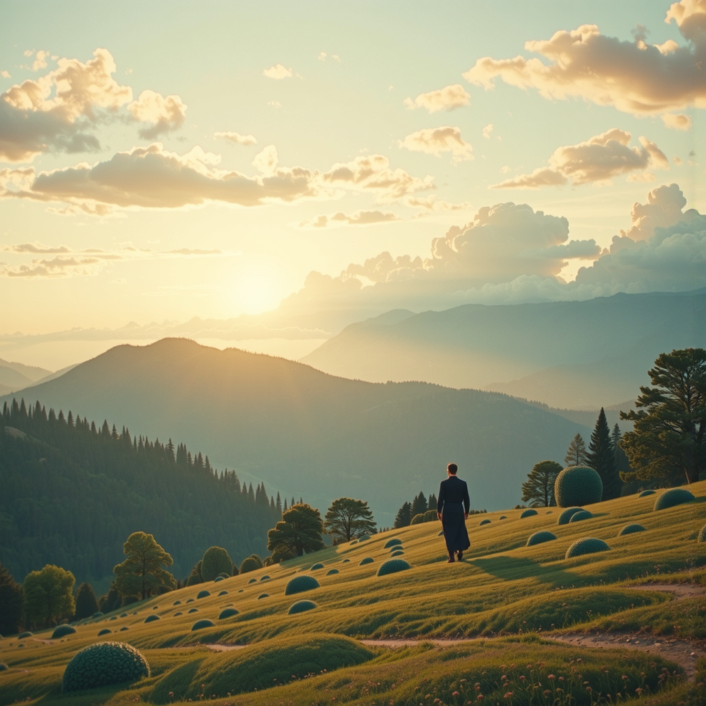 Hyper-realistic scenic landscape with