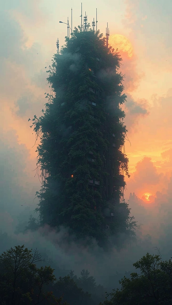 Urban tower in decay