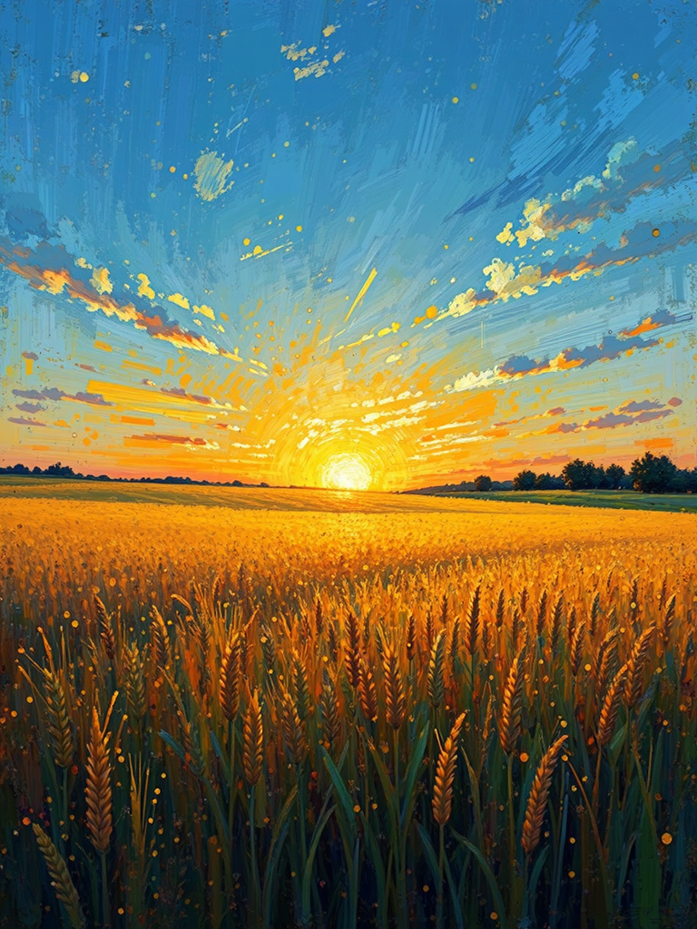 Grain field at golden