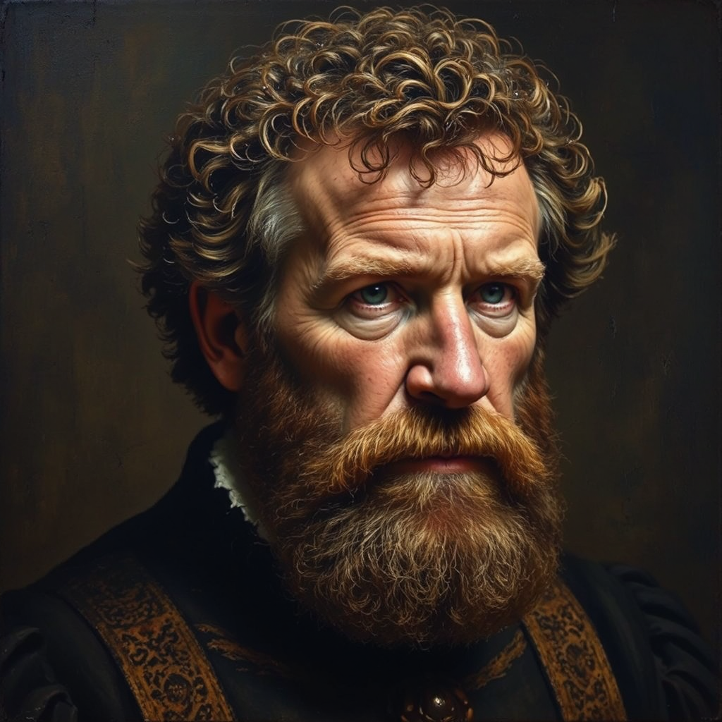 Medieval-style portrait of two