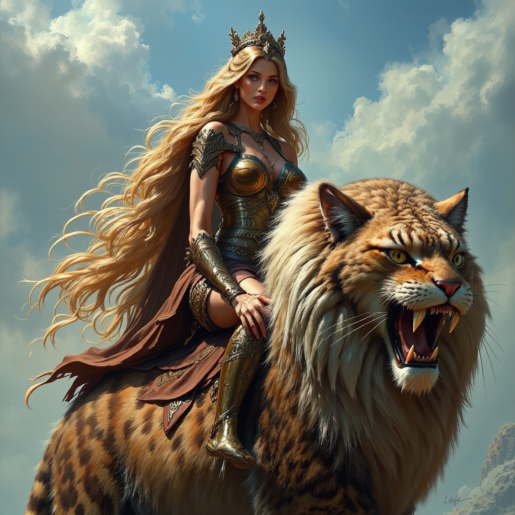 Warrior princess rides giant