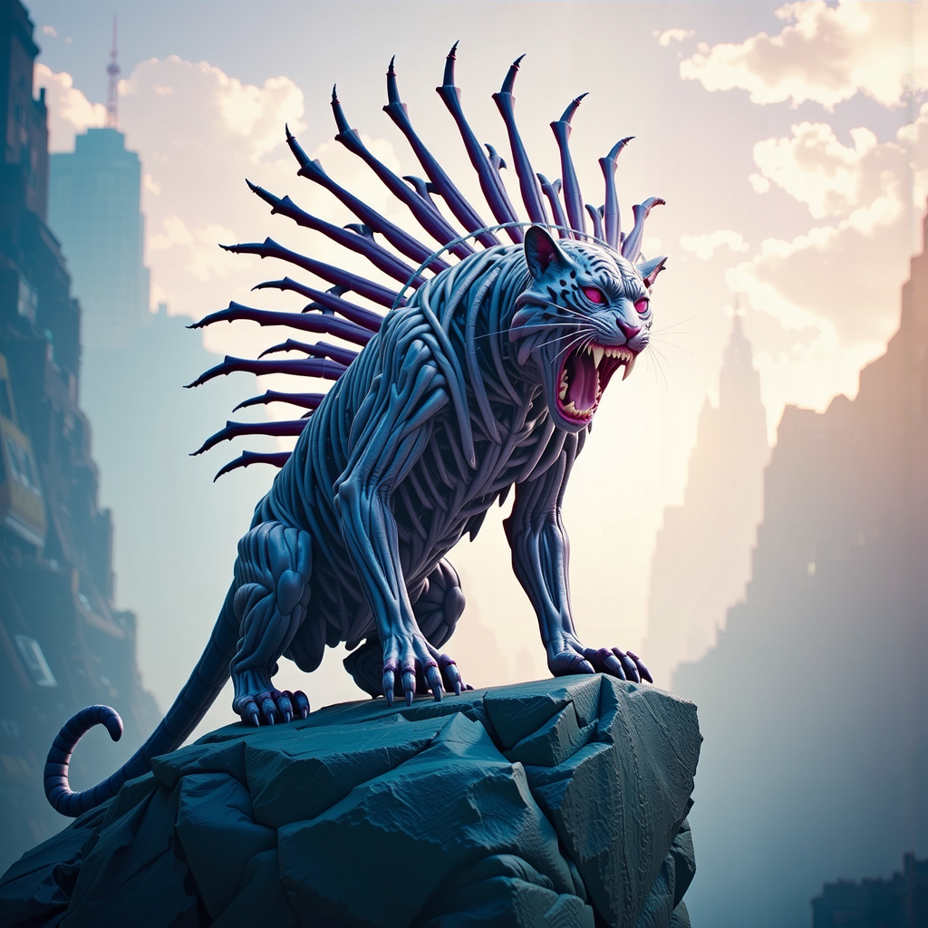 Spectral tiger mount from