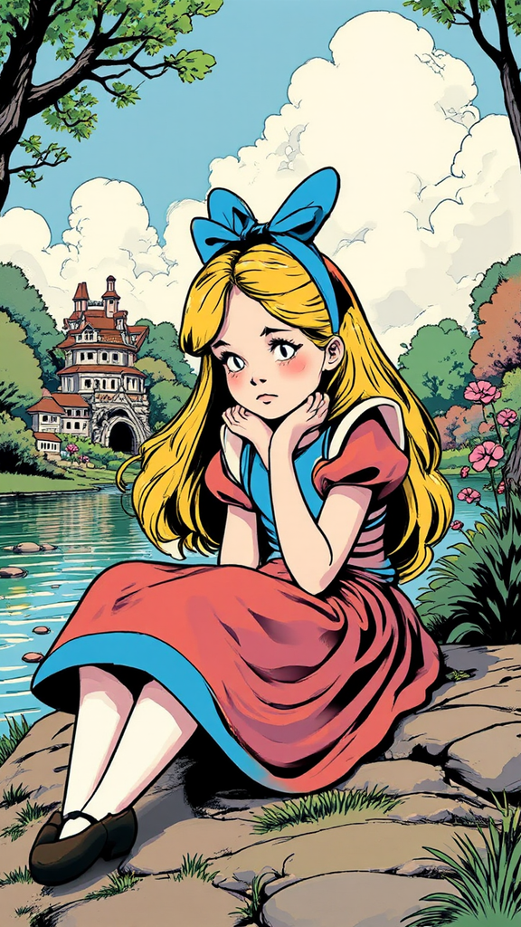 Alice sits with her