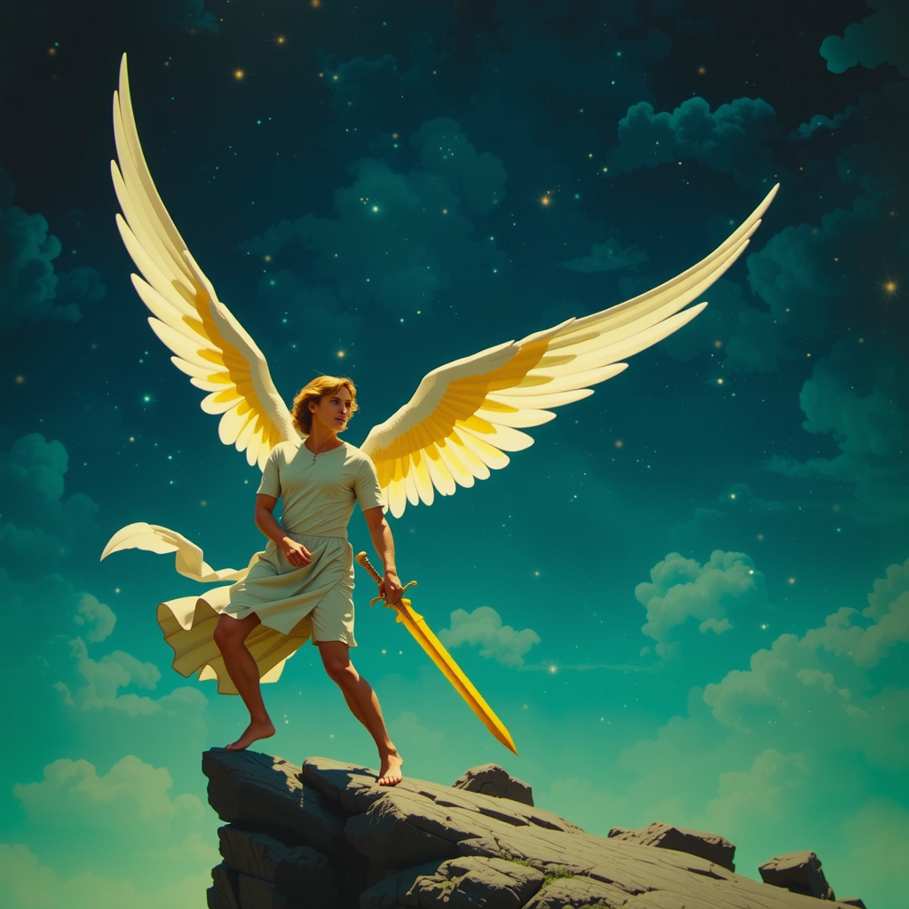 Angel holds a long