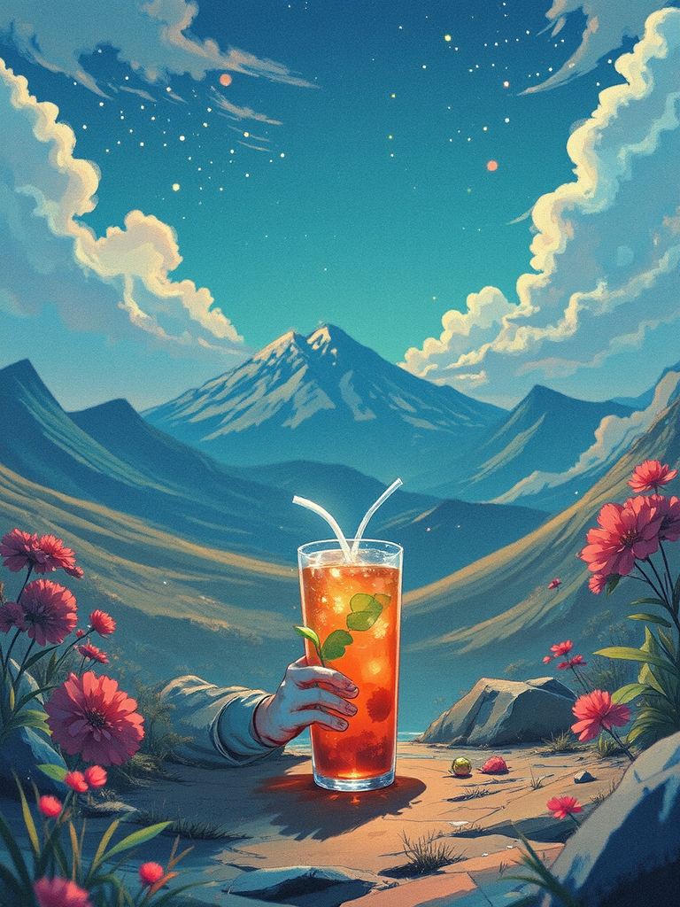 Galaxy whiskey glass.