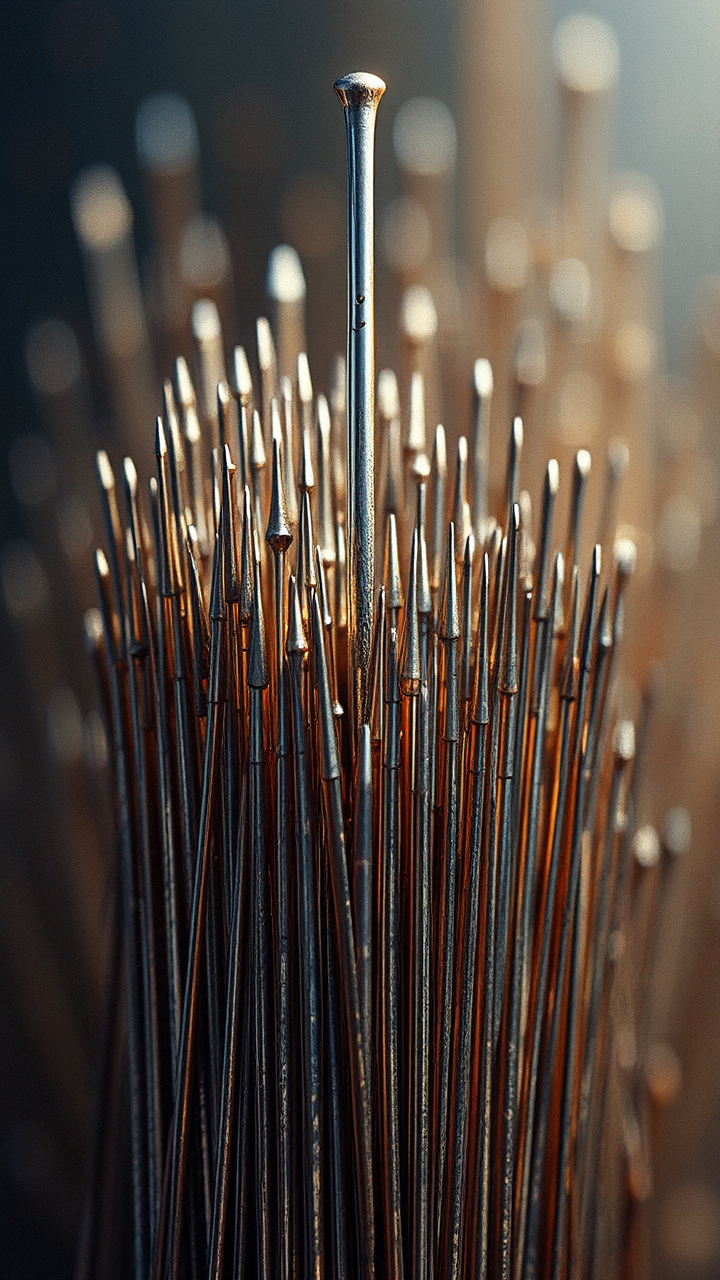 A single needle amidst