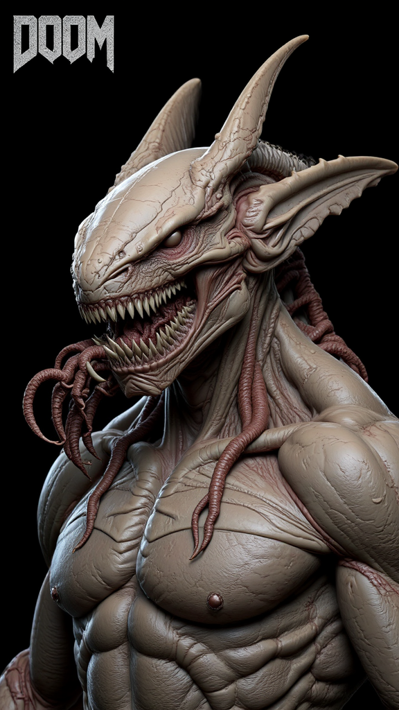Muscular creature with chiroptera