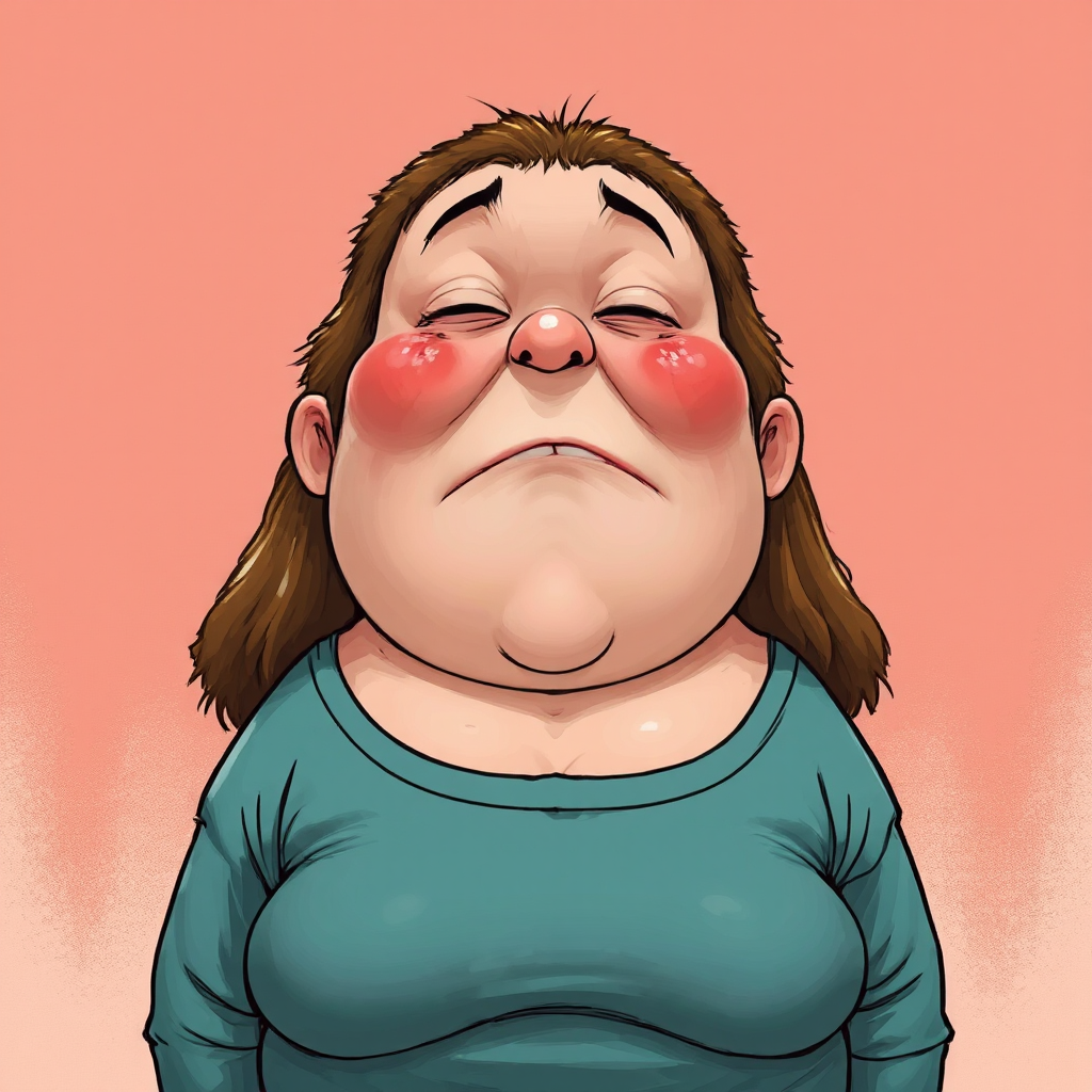 Obese man lying on
