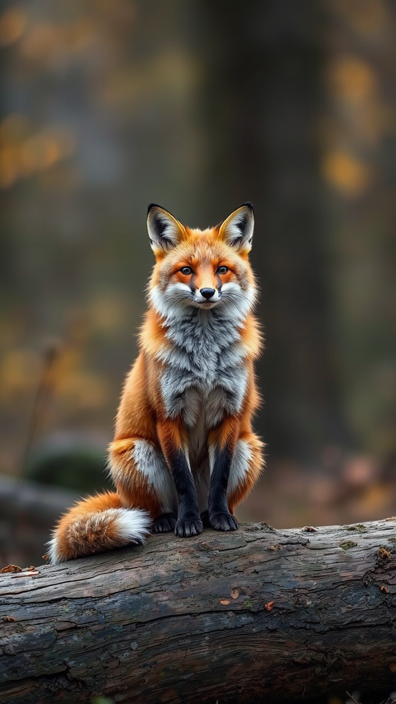 A fox sits on