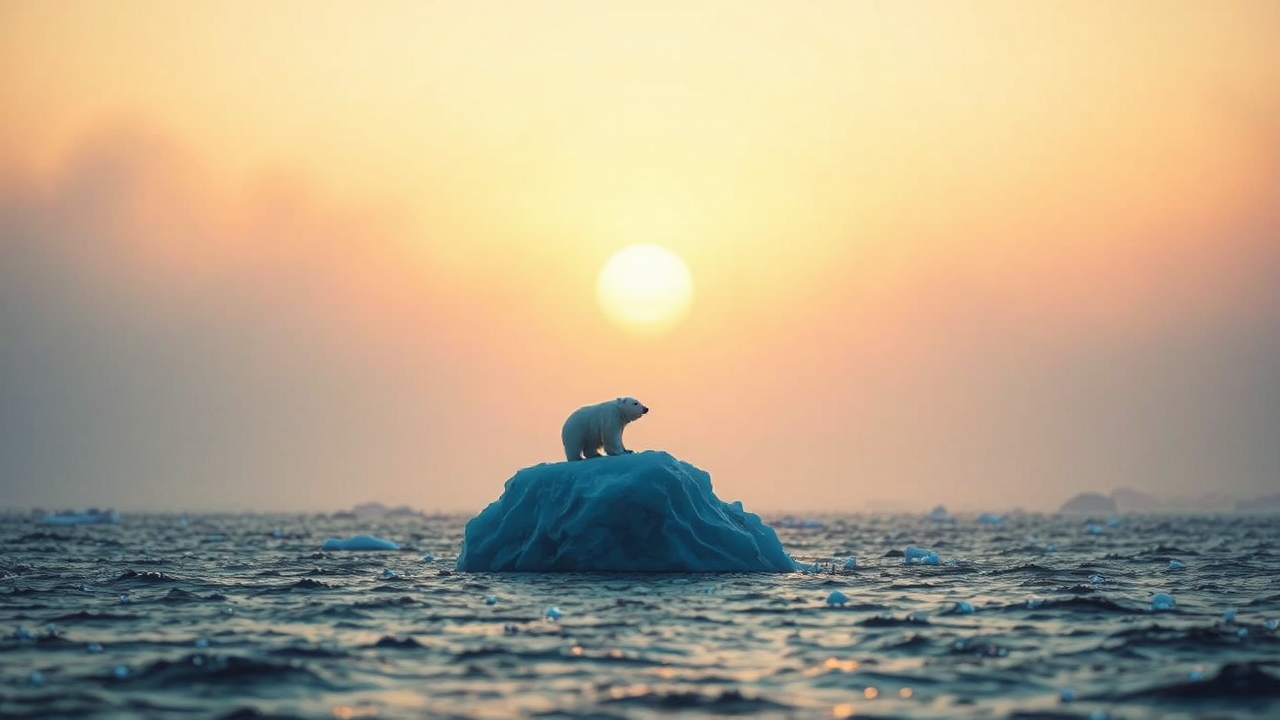 Tiny polar bear on