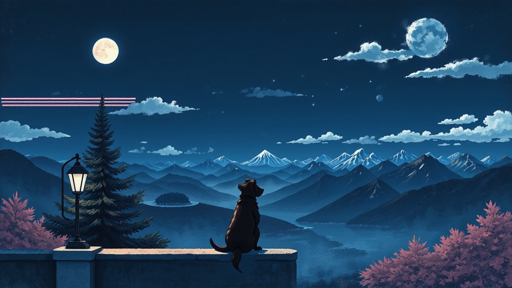 Peaceful Night Mountain Scene