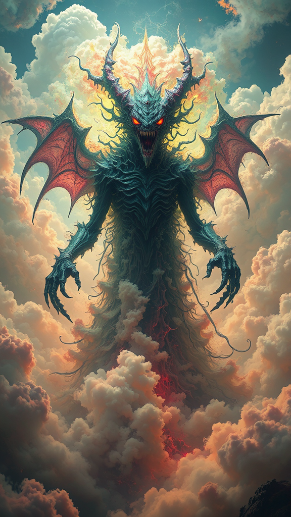 Ethereal, fantasy monster emerging