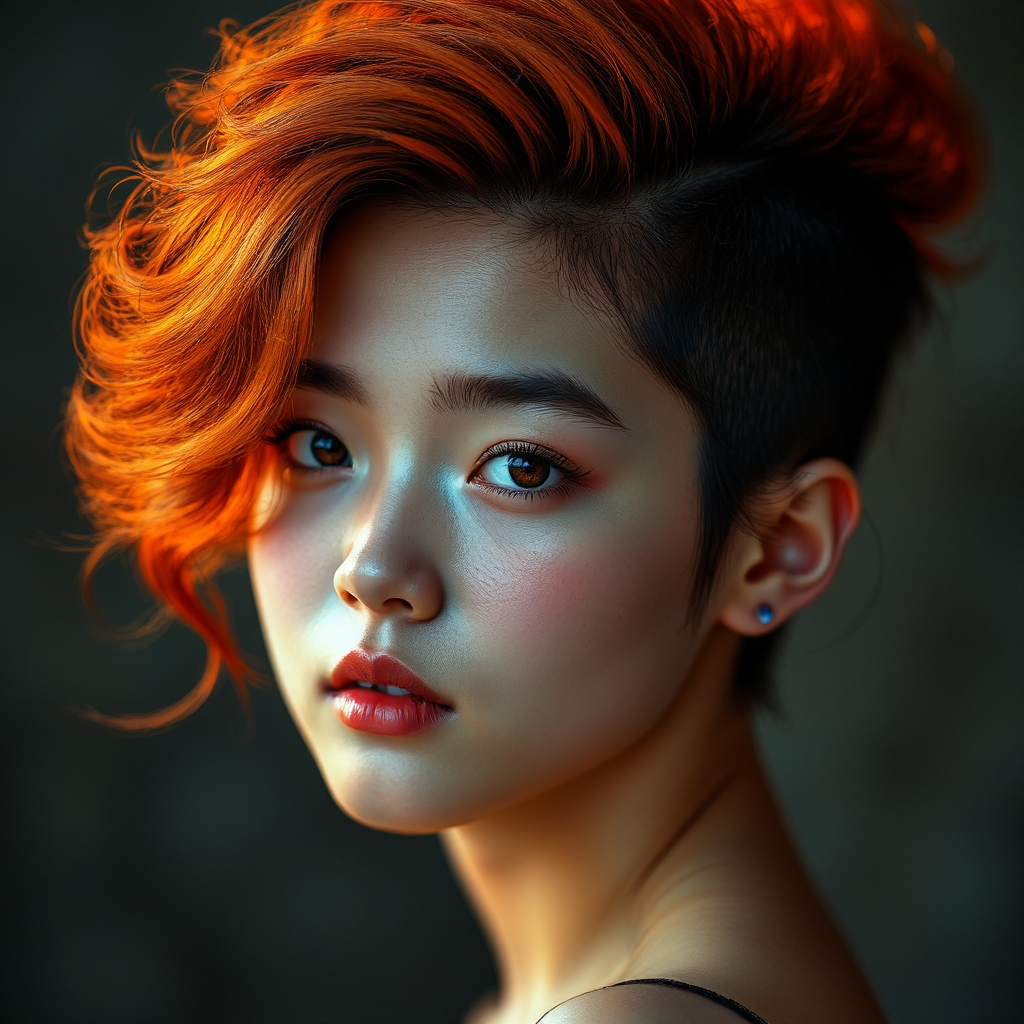 Korean teenager with fiery